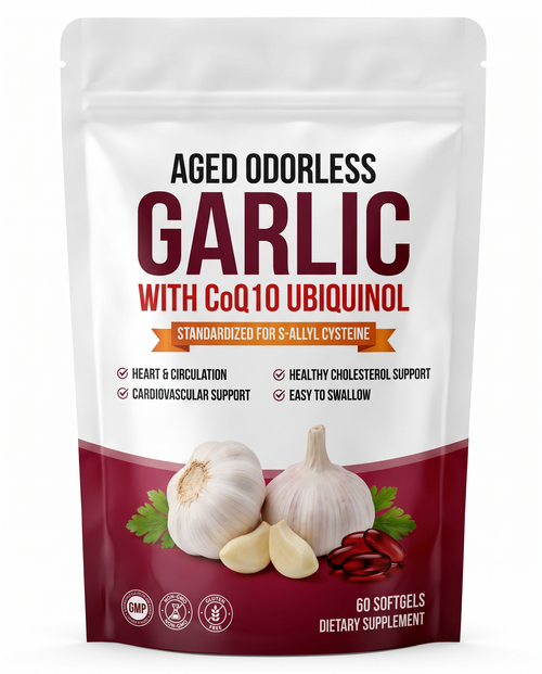 Aged Odorless Garlic with CoQ10 Ubiquinol – 60 Softgels