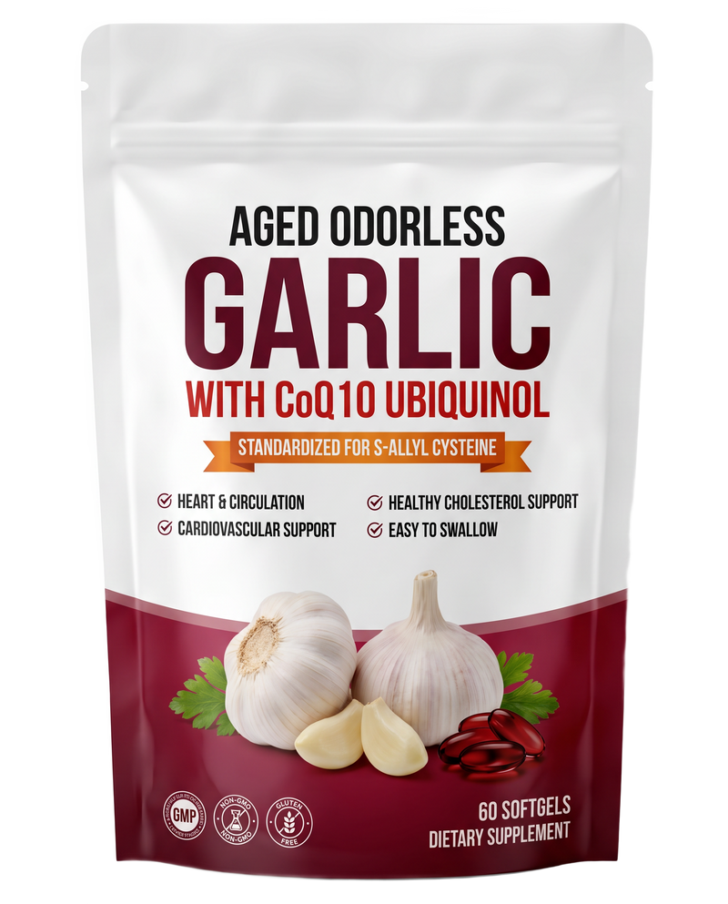 Aged Odorless Garlic with CoQ10 Ubiquinol – 60 Softgels